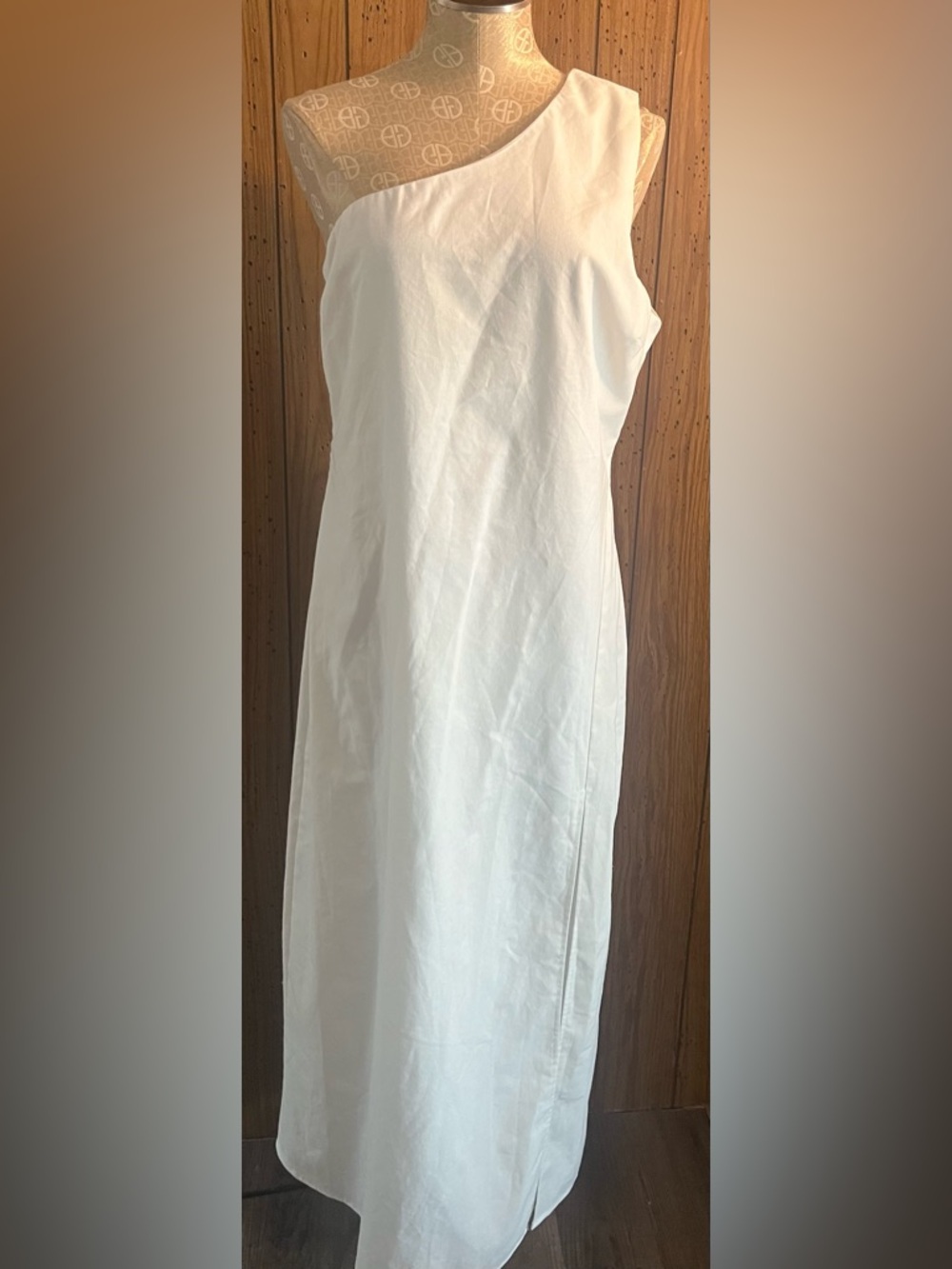 Petal & Pup Chandler one shoulder linen blend  High Side dress - Picture 5 of 7